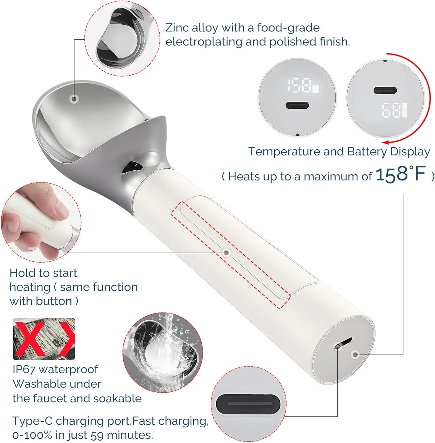 Kitchly Heated Ice Cream Scoop