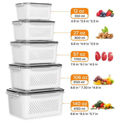 Kitchly Fridge 5pc Stack Storage